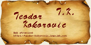 Teodor Kokorović vizit kartica